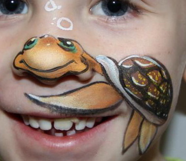 Kinderschminken - lustige Schildkröte