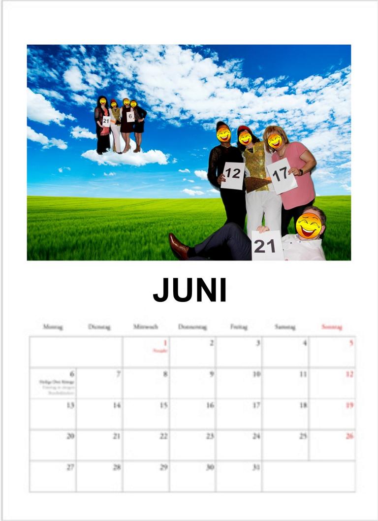fertiger Kalender Juni