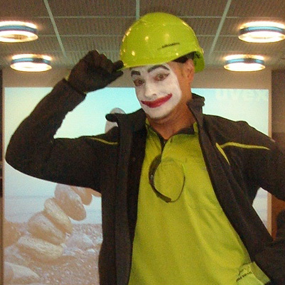Bauarbeiter-Pantomime